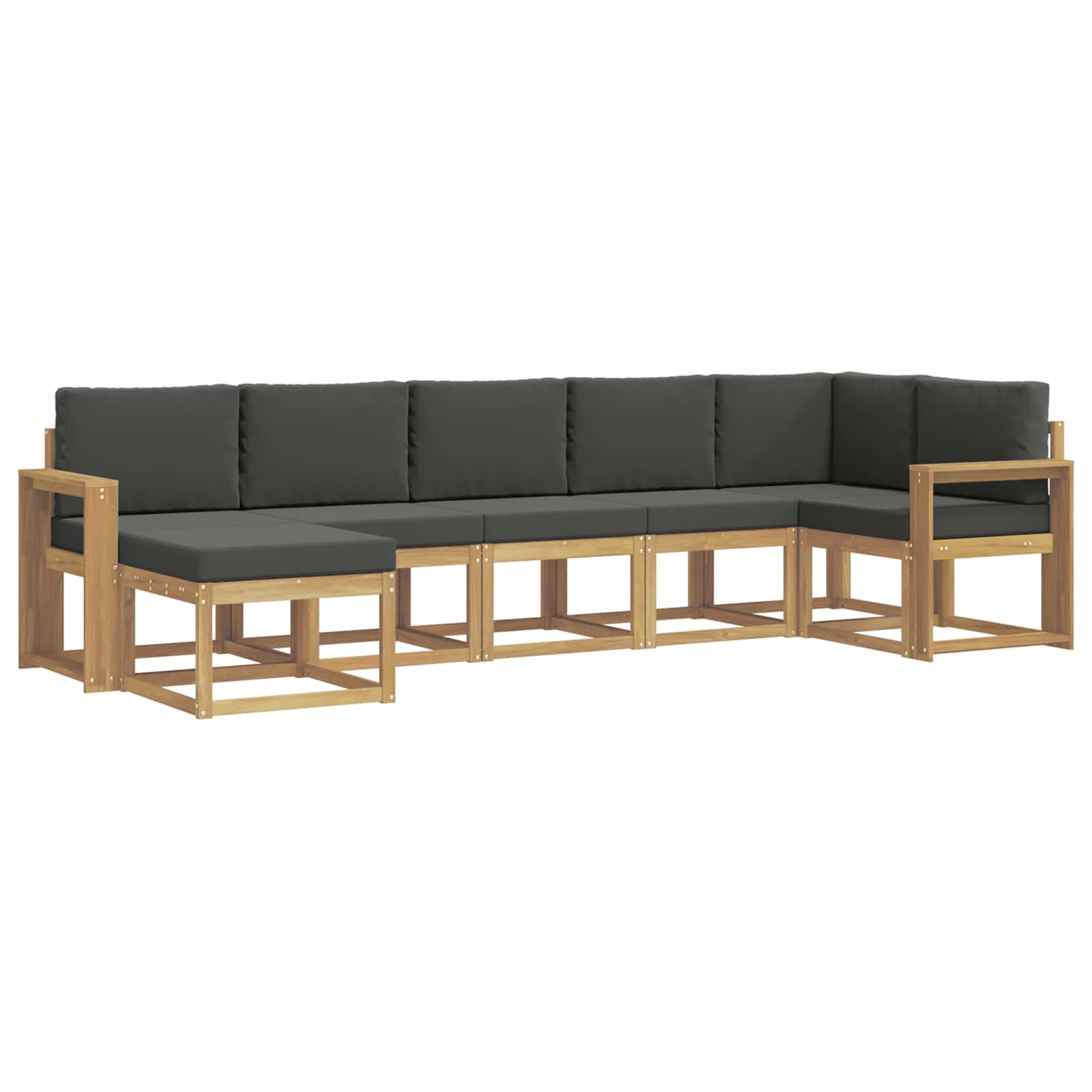 Outdoor-Sofagarnitur 7 pcs Weiß und Anthrazit Polyester