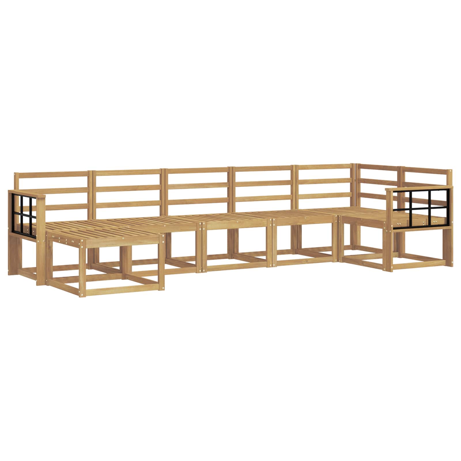 Outdoor-Sofagarnitur 7 pcs Weiß Massivholz Akazie