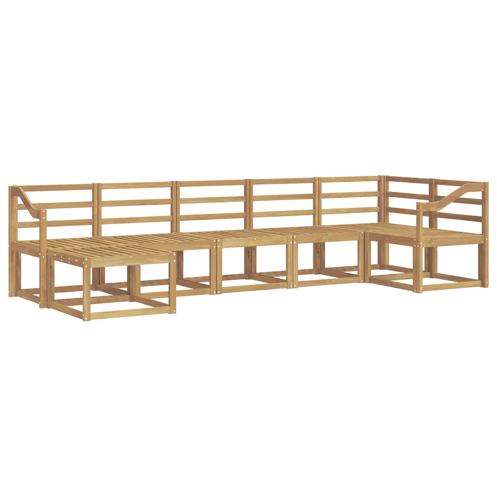 Outdoor-Sofagarnitur 7 pcs Weiß Massivholz Akazie