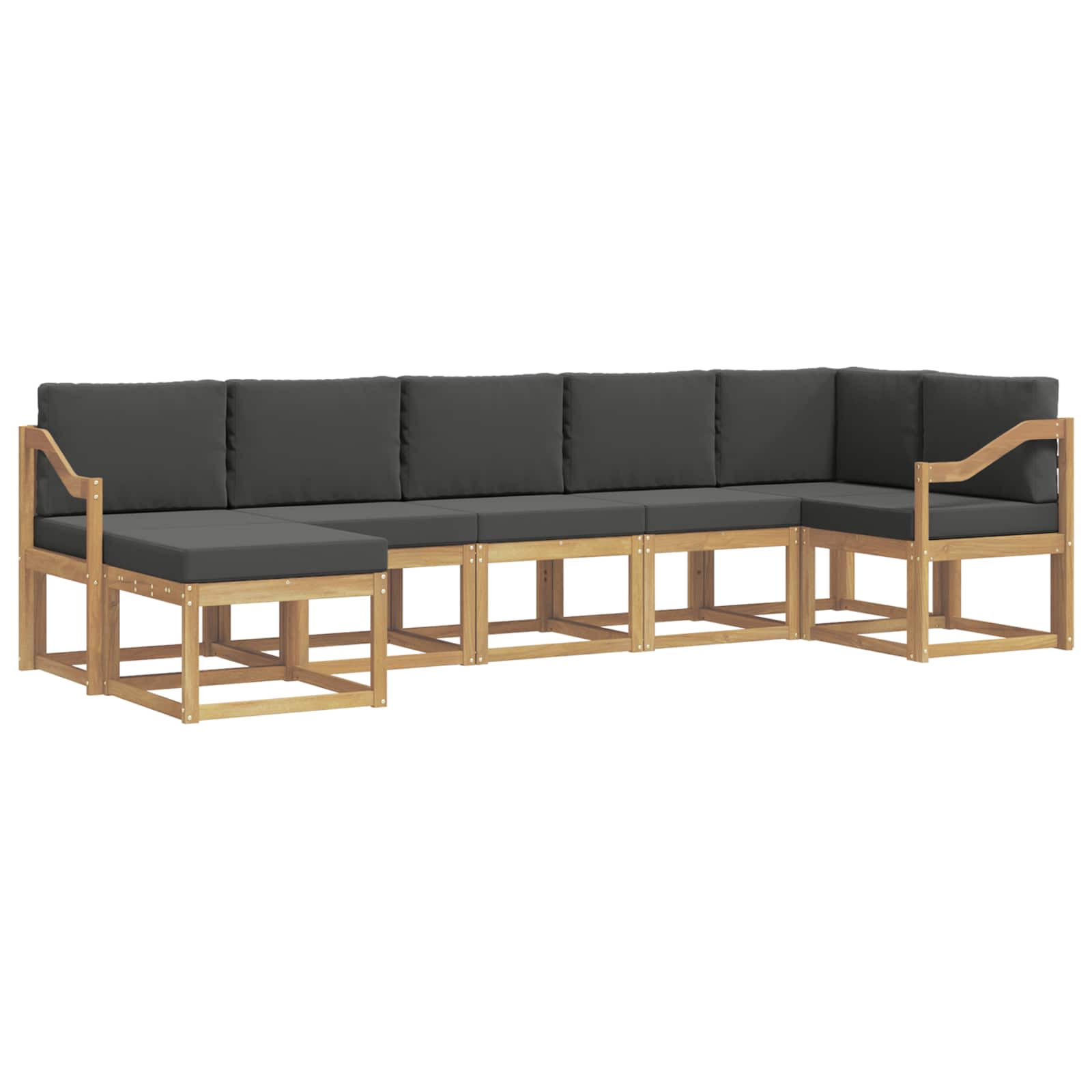 Outdoor-Sofagarnitur 7 pcs Weiß und Anthrazit Polyester