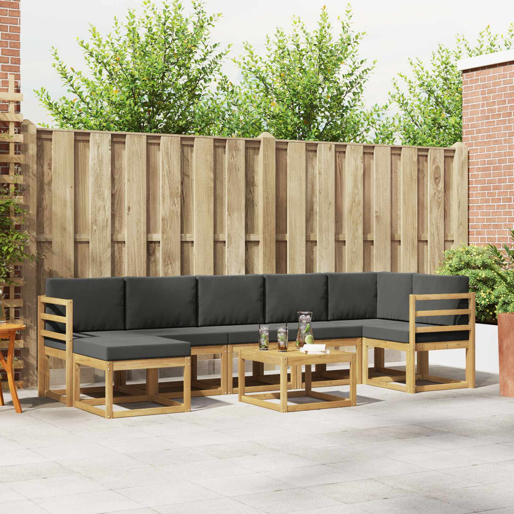 Outdoor-Sofagarnitur 8 pcs Weiß und Anthrazit Polyester