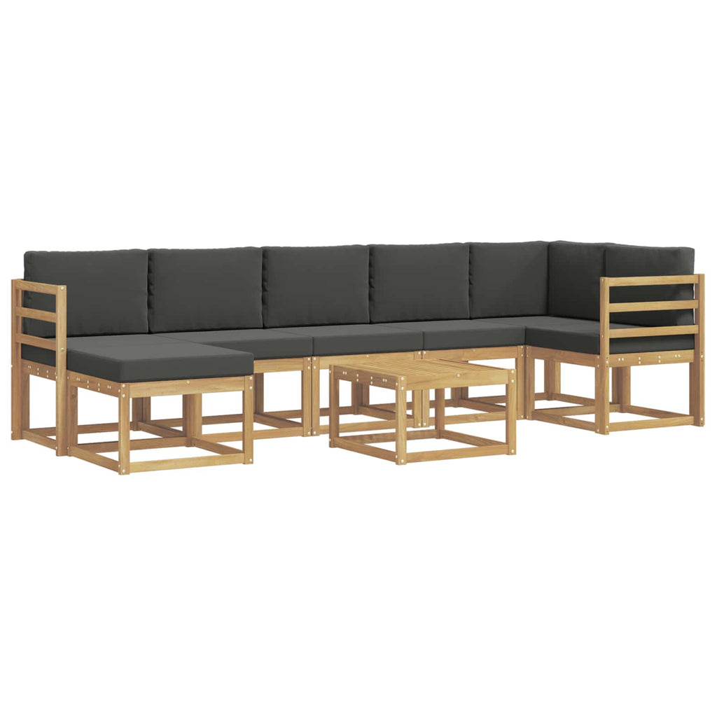 Outdoor-Sofagarnitur 8 pcs Weiß und Anthrazit Polyester