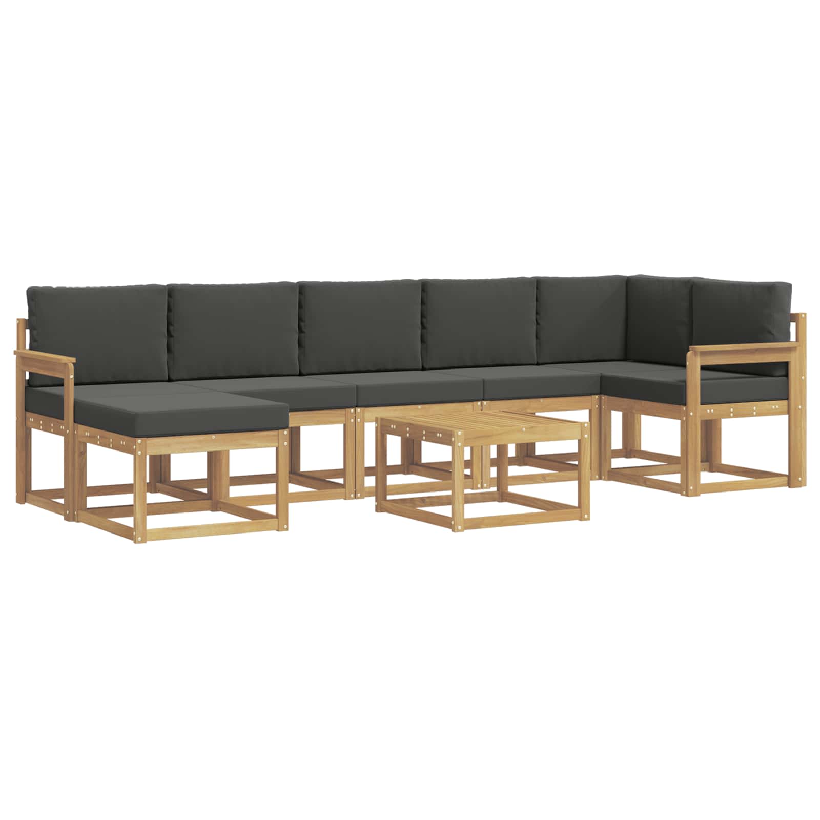 Outdoor-Sofagarnitur 8 pcs Weiß und Anthrazit Polyester