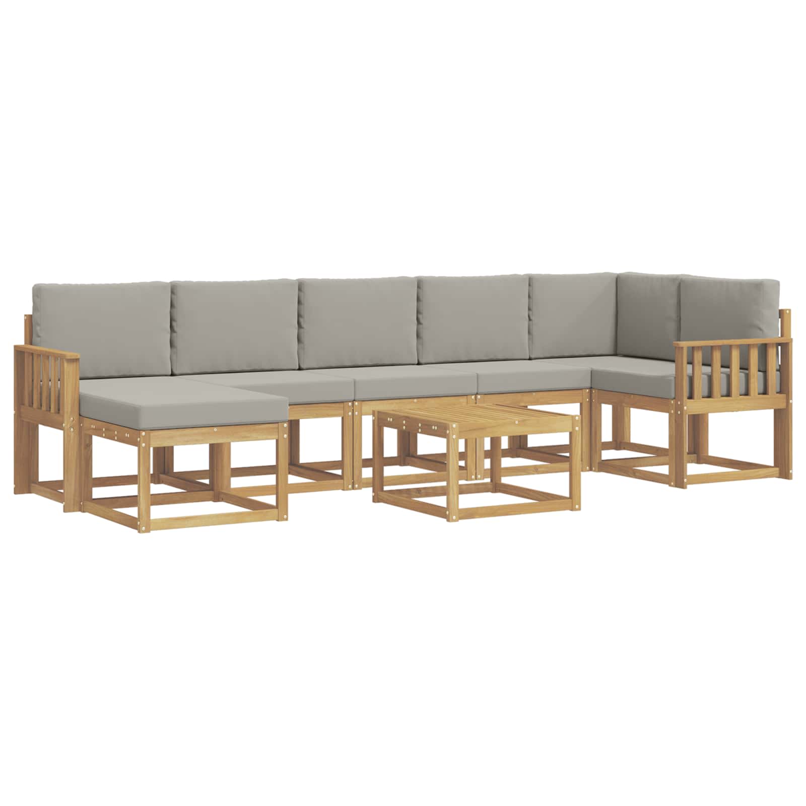 Outdoor-Sofagarnitur 8 pcs Weiß und Hellgrau