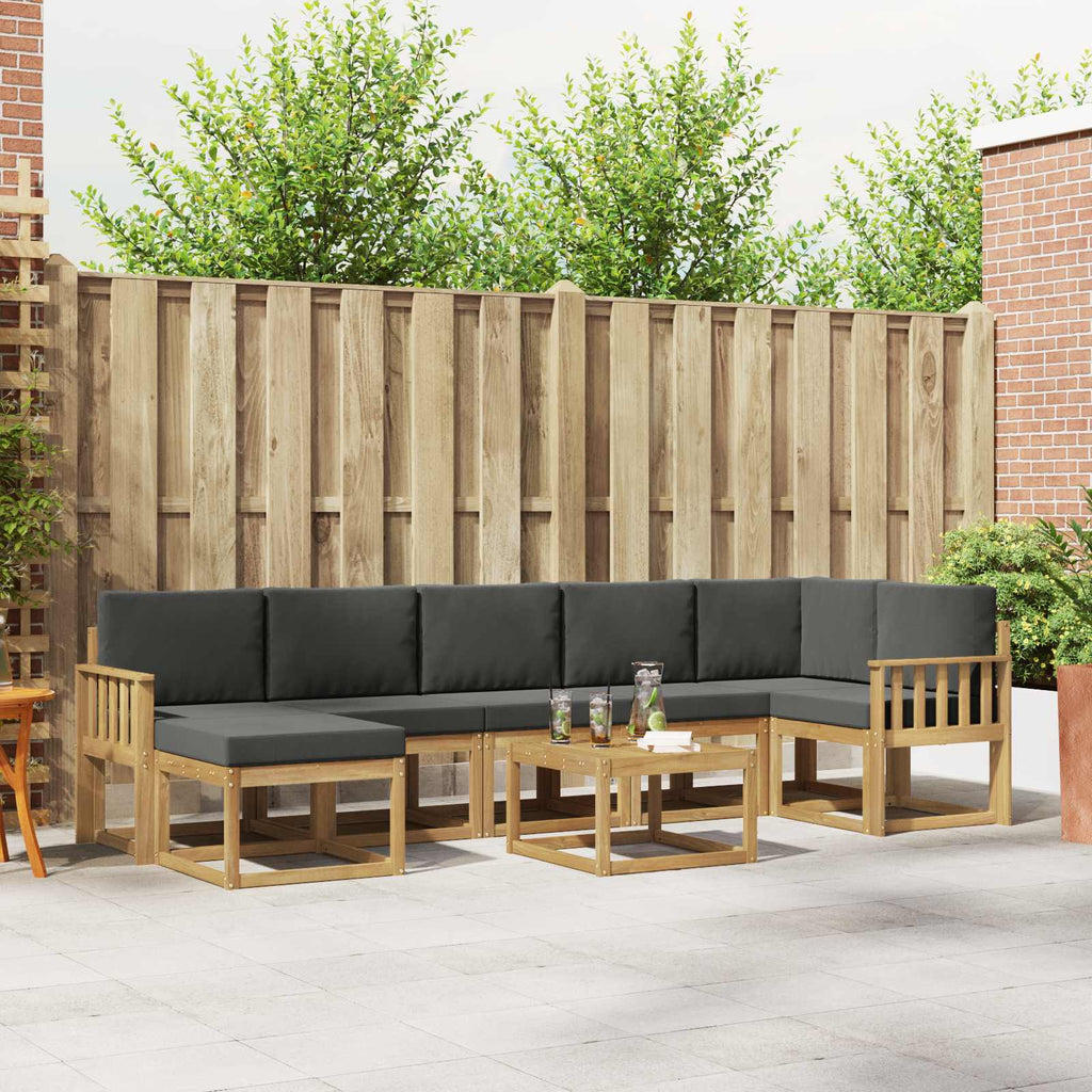 Outdoor-Sofagarnitur 8 pcs Weiß und Anthrazit Polyester
