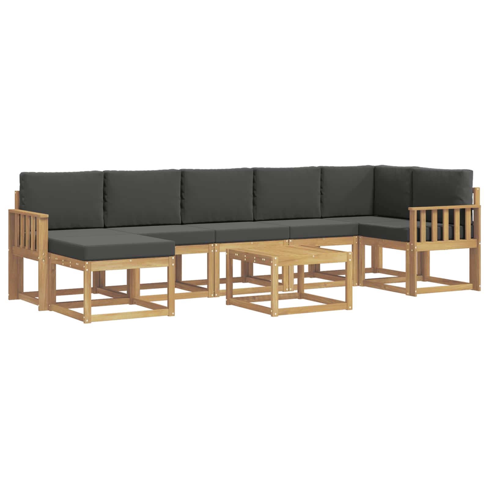 Outdoor-Sofagarnitur 8 pcs Weiß und Anthrazit Polyester