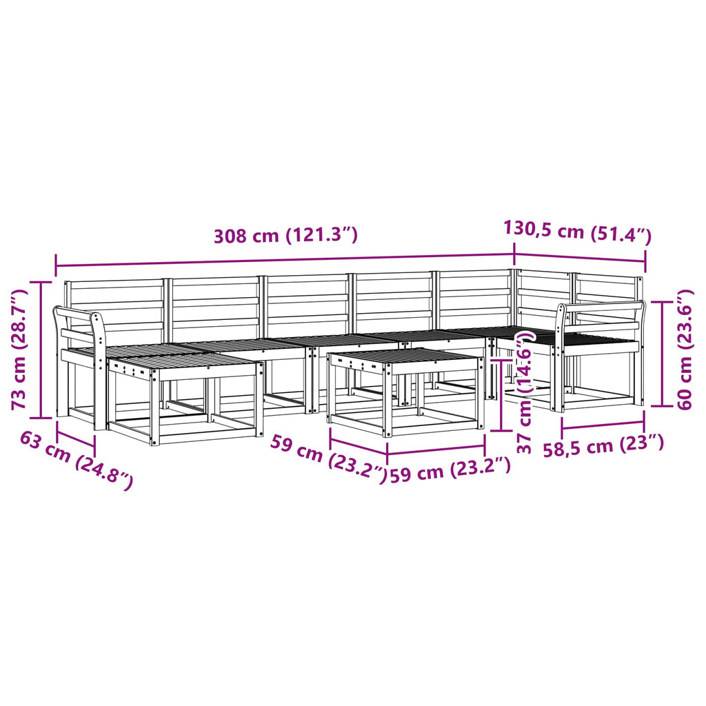 Outdoor-Sofagarnitur 8 pcs Weiß Massivholz Akazie