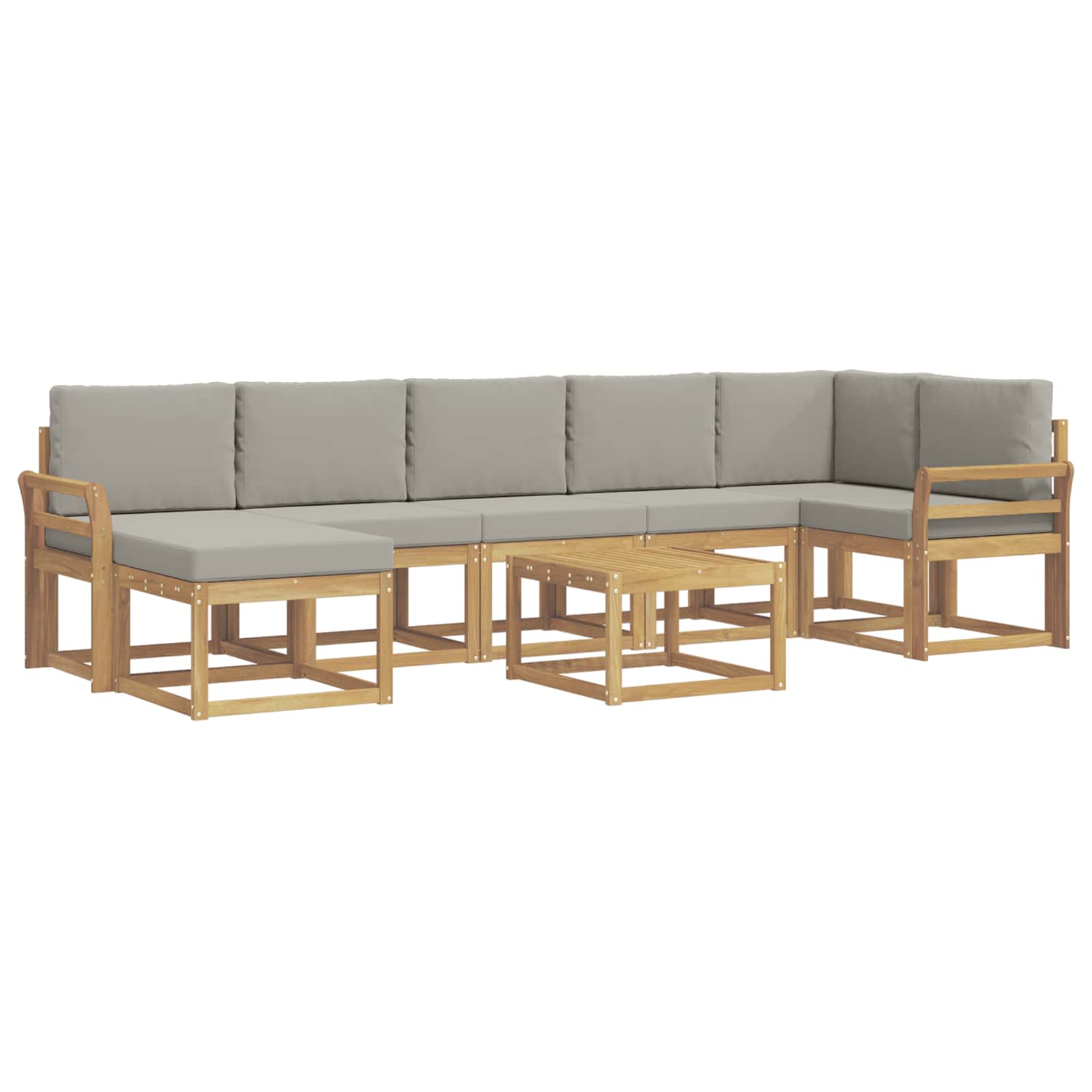 Outdoor-Sofagarnitur 8 pcs Weiß und Hellgrau