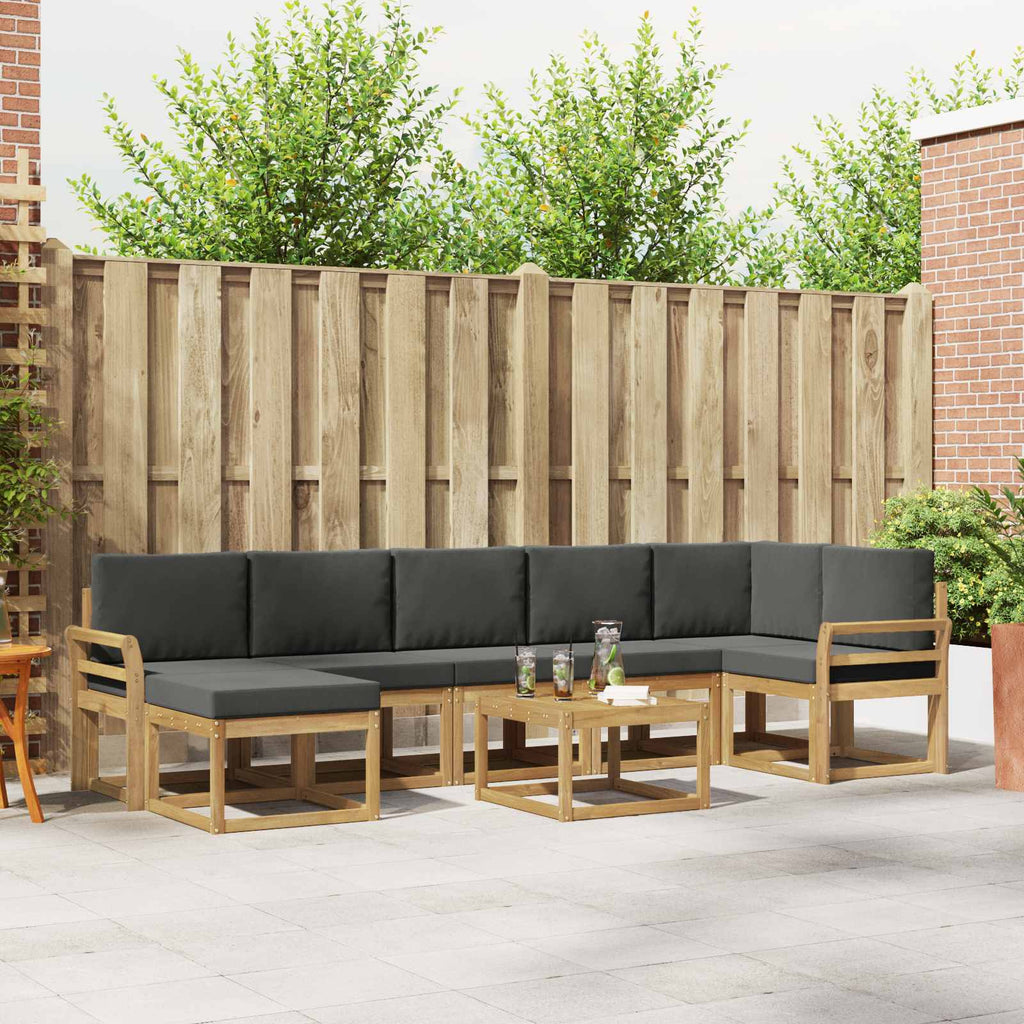 Outdoor-Sofagarnitur 8 pcs Weiß und Anthrazit Polyester