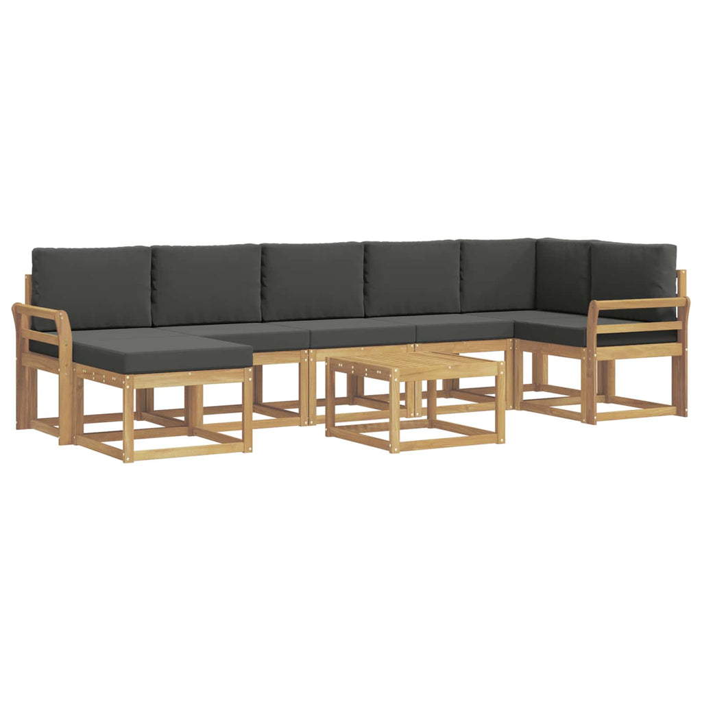 Outdoor-Sofagarnitur 8 pcs Weiß und Anthrazit Polyester