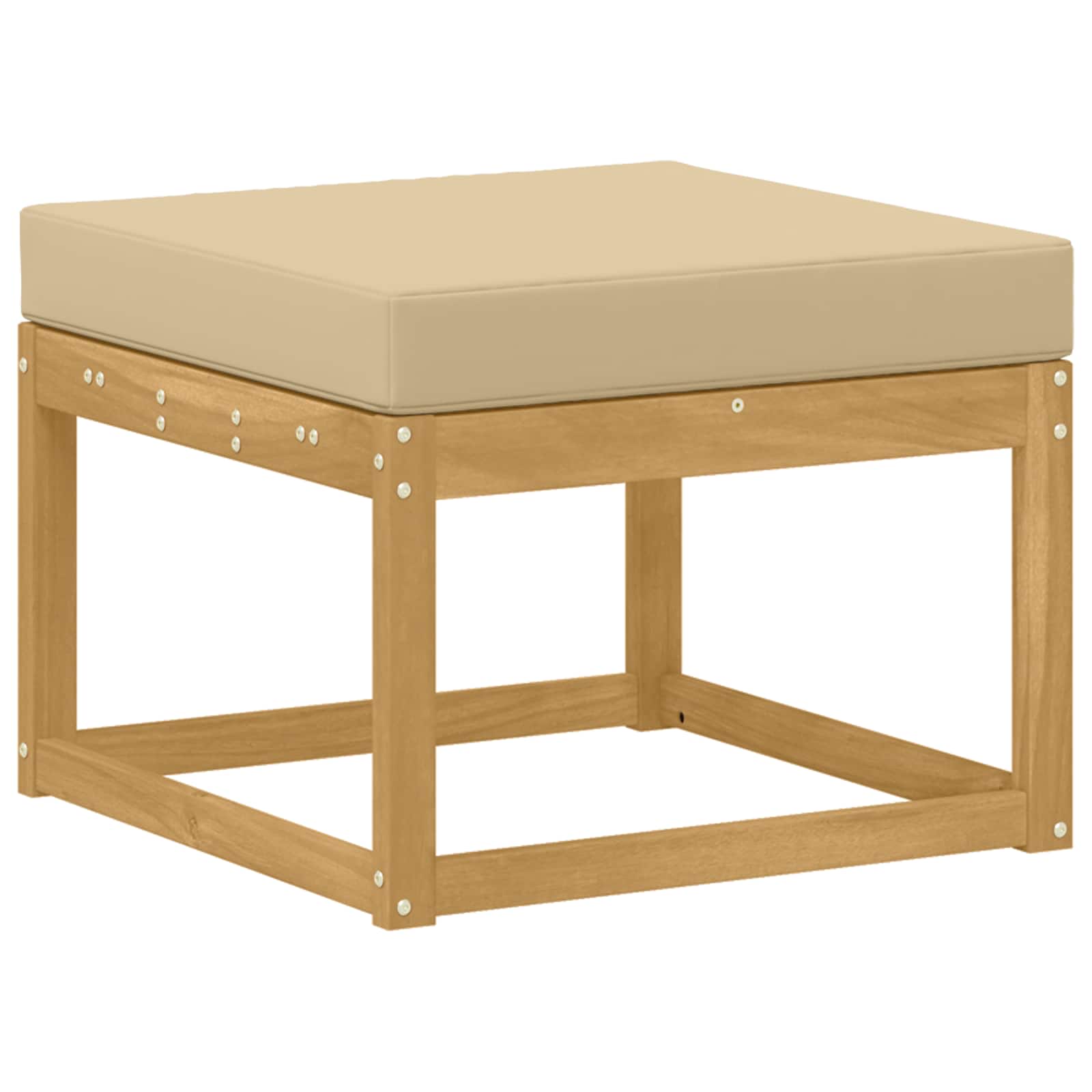 Outdoor-Sofagarnitur mit Kissen 8 pcs Weiß und Beige Polyester