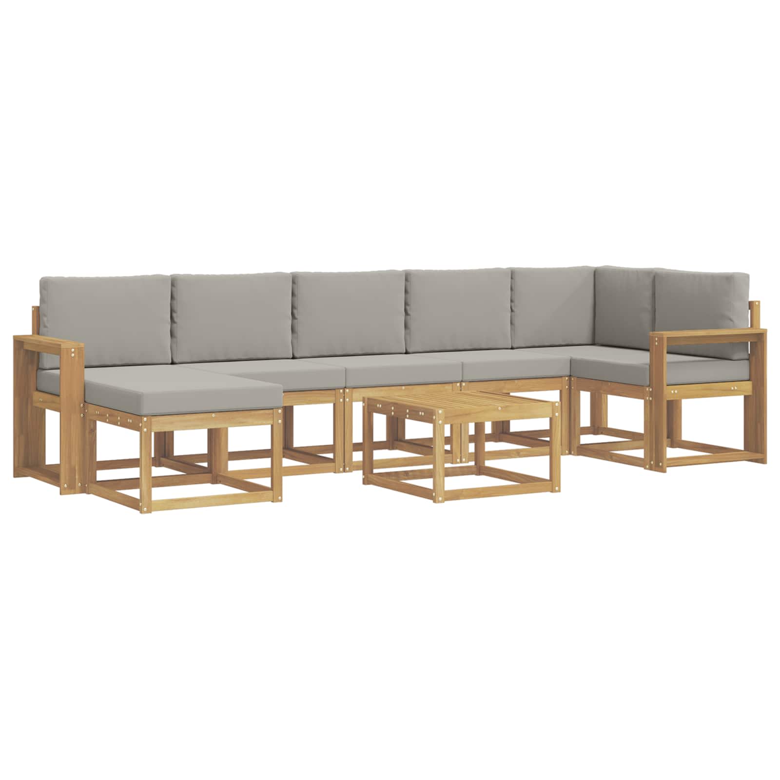 Outdoor-Sofagarnitur 8 pcs Weiß und Hellgrau