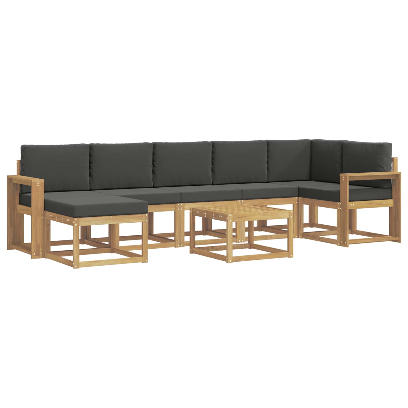 Outdoor-Sofagarnitur 8 pcs Weiß und Anthrazit Polyester