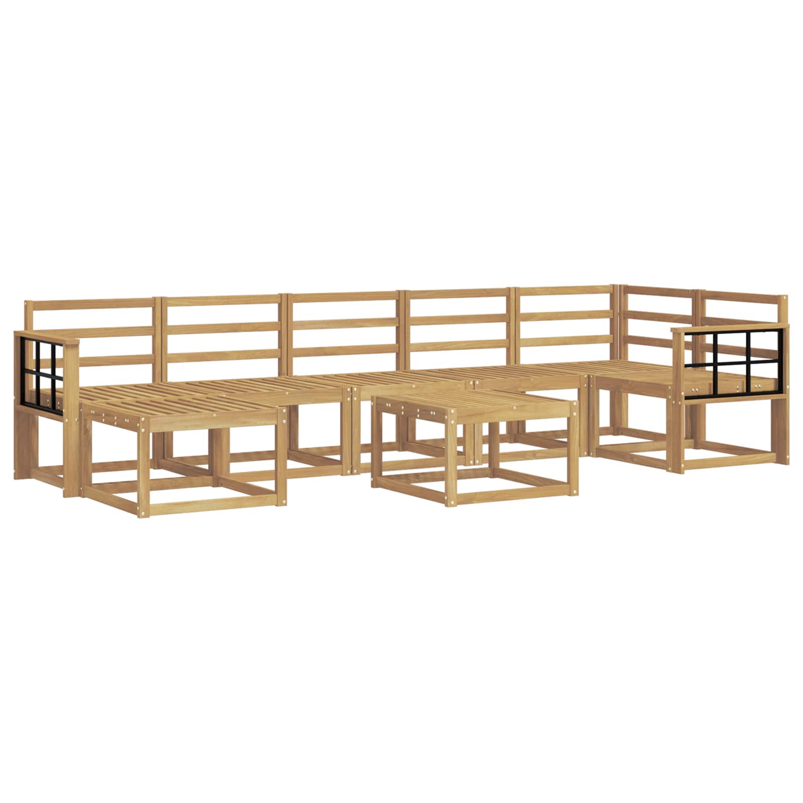 Outdoor-Sofagarnitur 8 pcs Weiß Massivholz Akazie