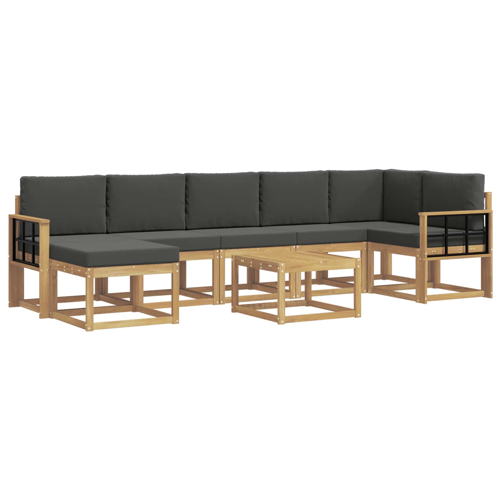 Outdoor-Sofagarnitur 8 pcs Weiß und Anthrazit Polyester
