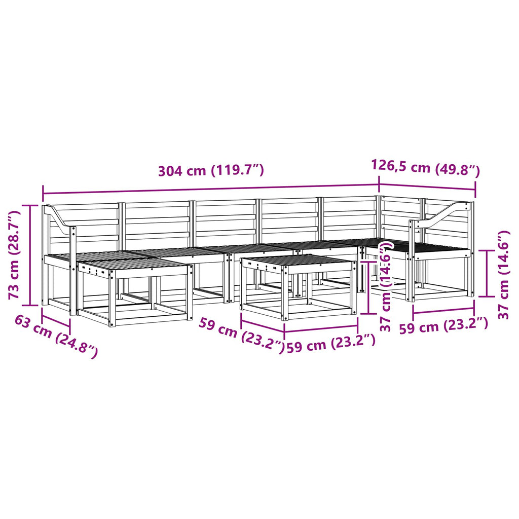 Outdoor-Sofagarnitur 8 pcs Weiß Massivholz Akazie