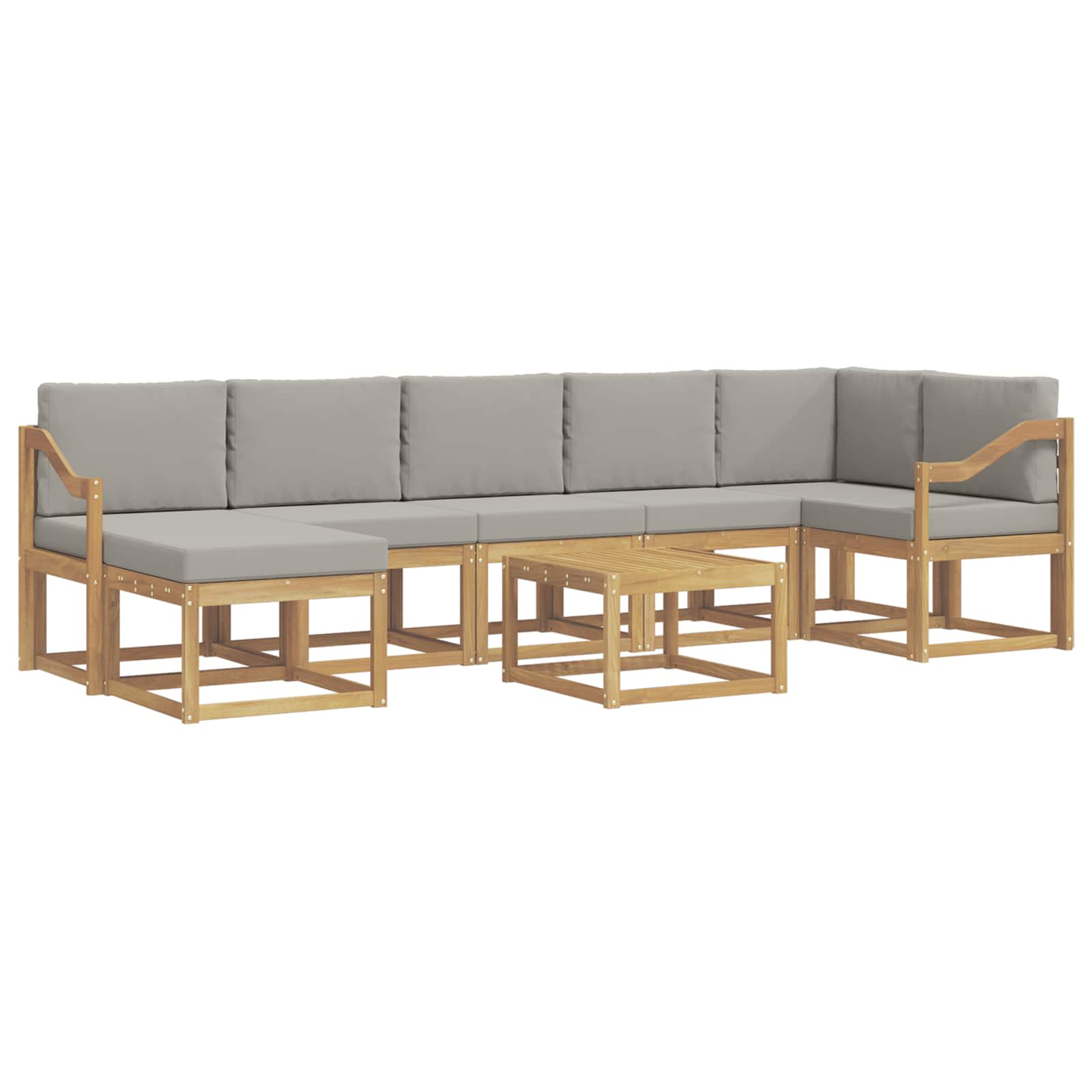 Outdoor-Sofagarnitur 8 pcs Weiß und Hellgrau