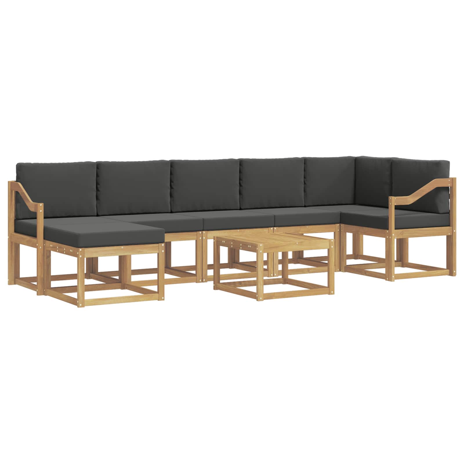 Outdoor-Sofagarnitur 8 pcs Weiß und Anthrazit Polyester