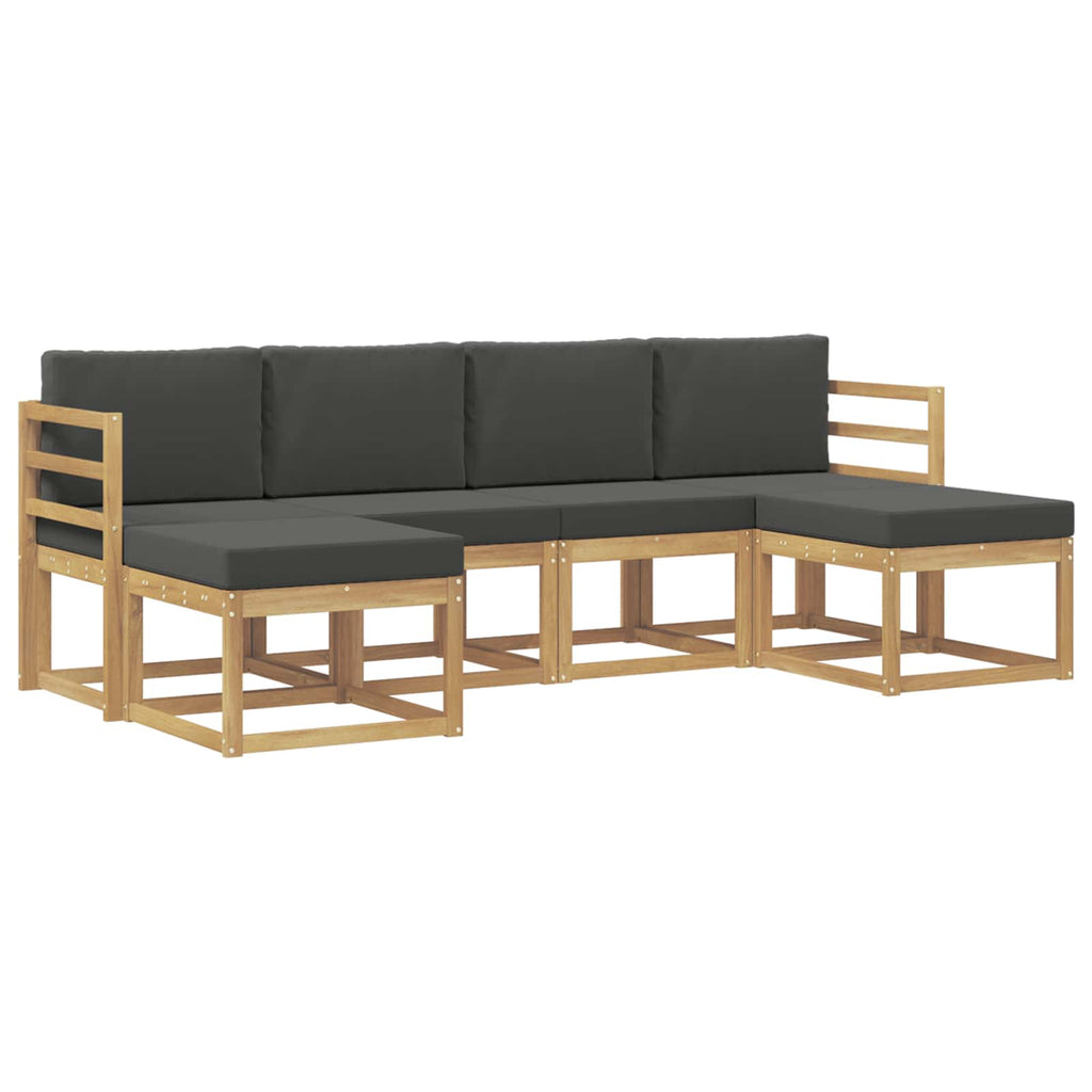 Outdoor-Sofagarnitur 6 pcs Weiß und Anthrazit Polyester