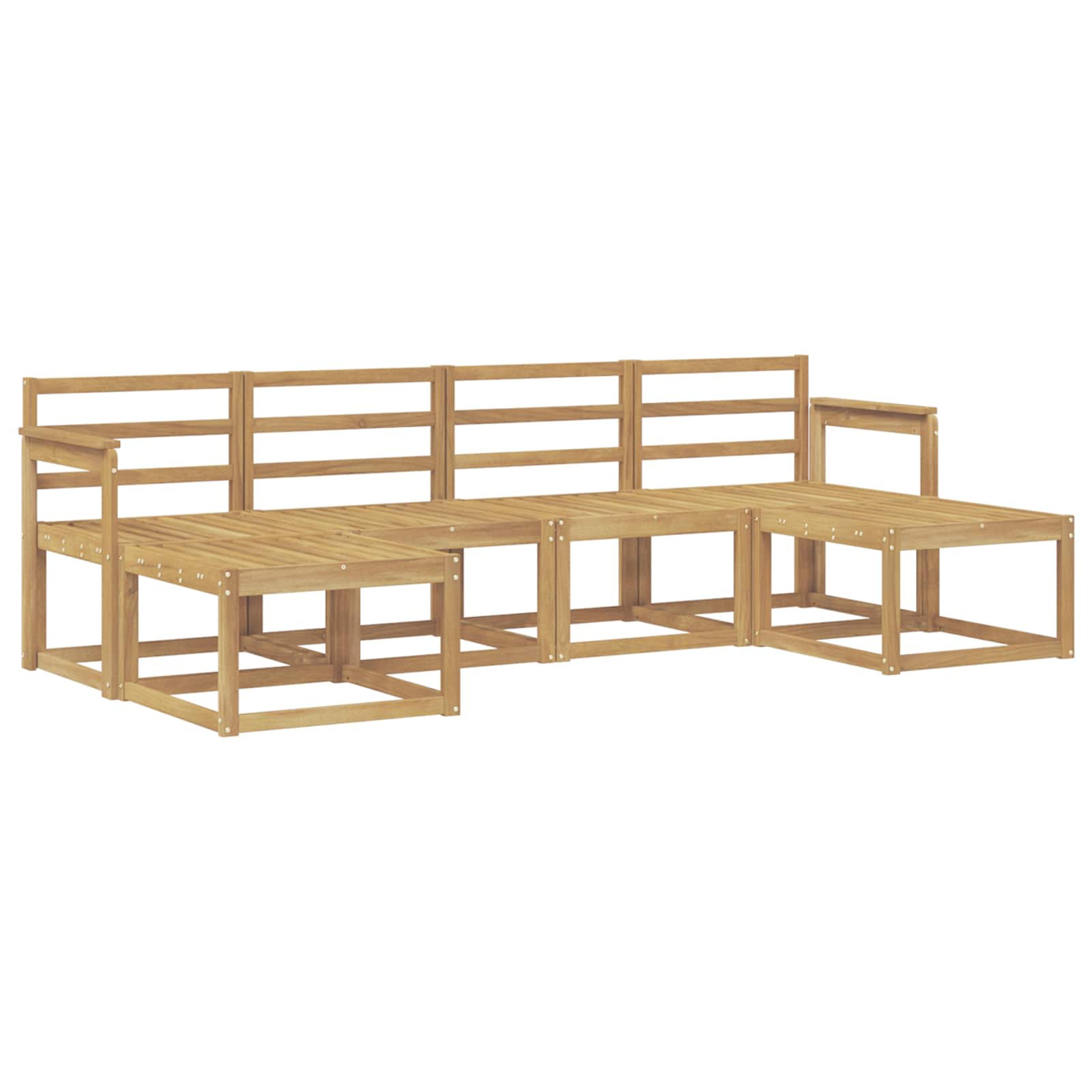 Outdoor-Sofagarnitur 6 pcs Weiß Massivholz Akazie