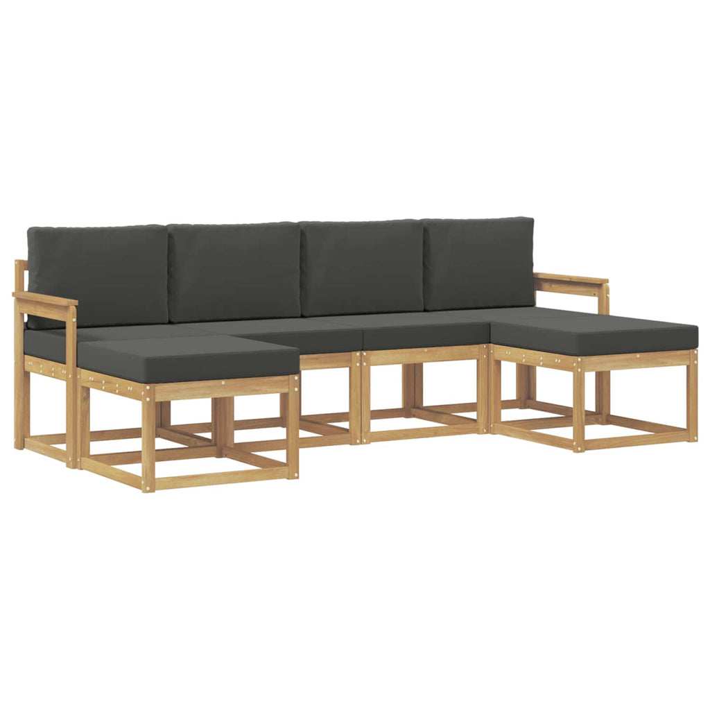 Outdoor-Sofagarnitur 6 pcs Weiß und Anthrazit Polyester