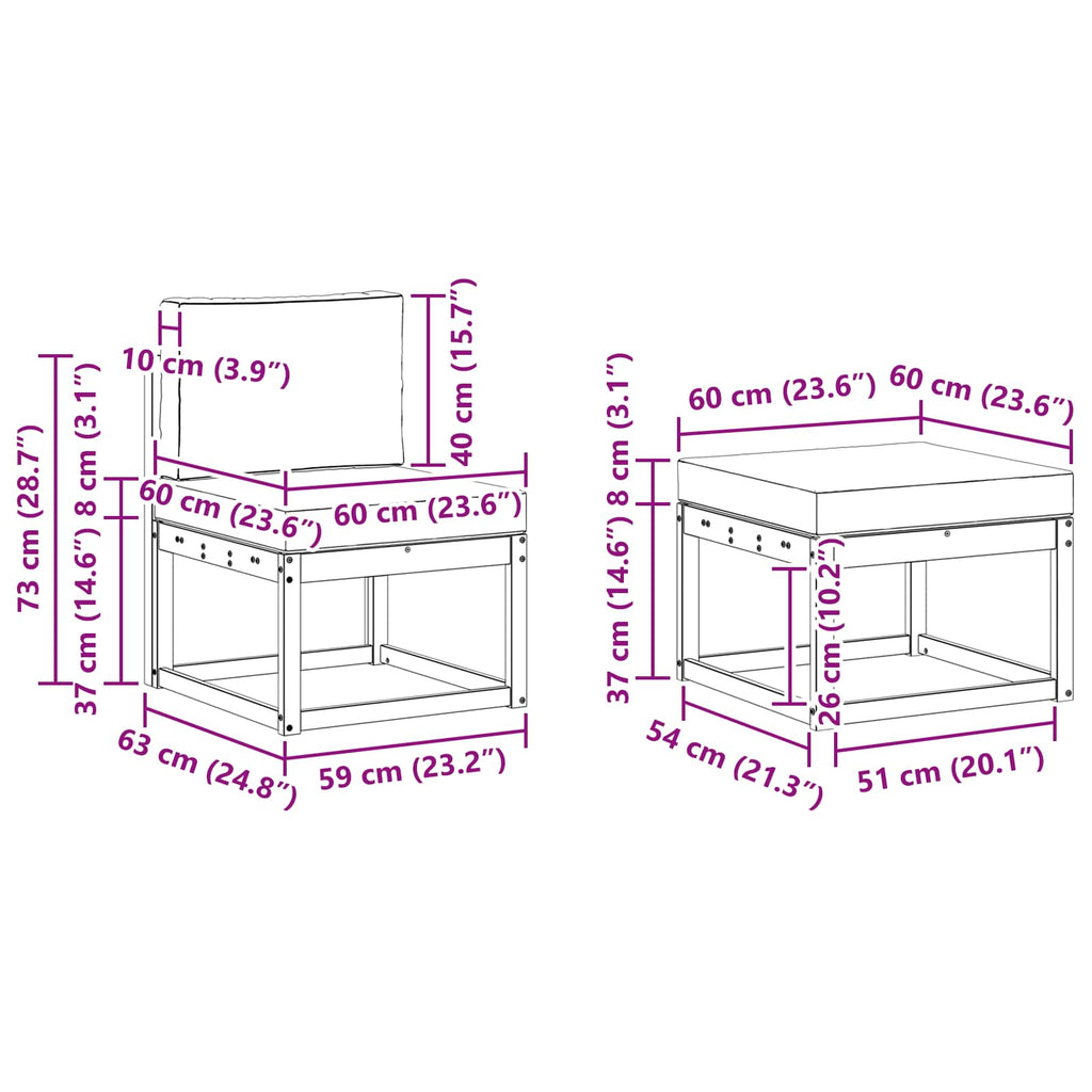 Outdoor-Sofagarnitur 6 pcs Weiß und Anthrazit Polyester