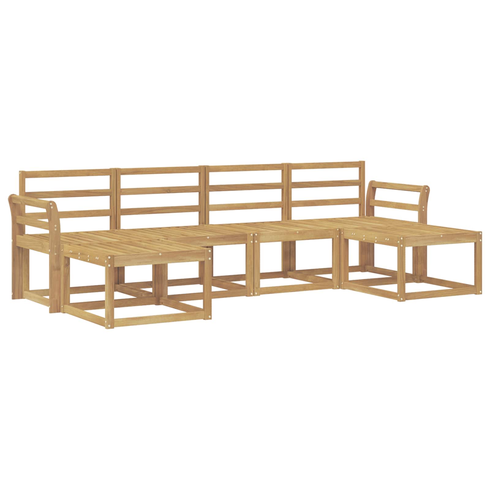 Outdoor-Sofagarnitur 6 pcs Weiß Massivholz Akazie