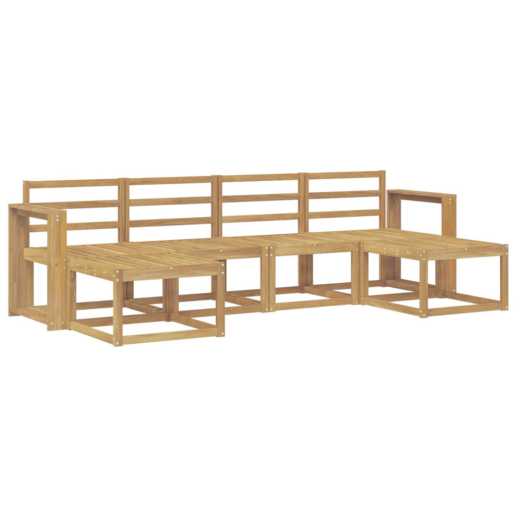 Outdoor-Sofagarnitur 6 pcs Weiß Massivholz Akazie