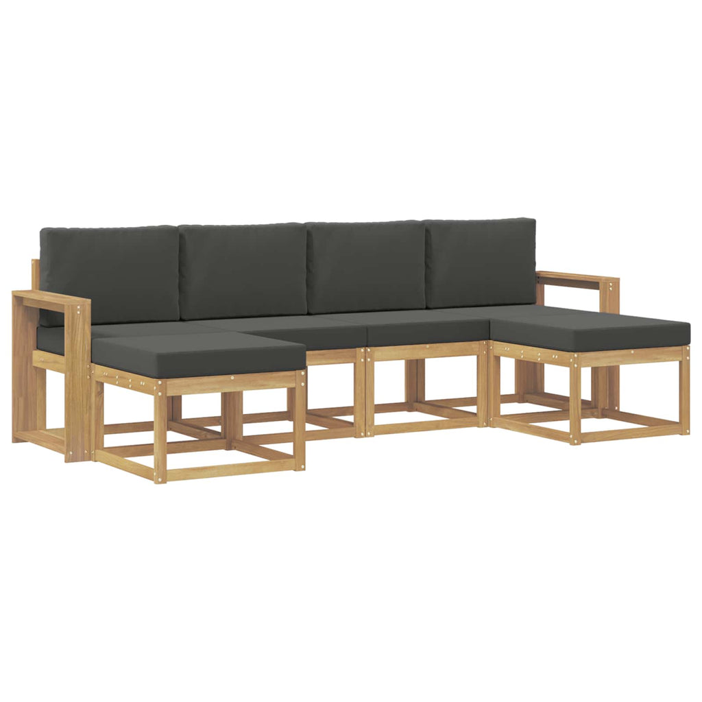 Outdoor-Sofagarnitur 6 pcs Weiß und Anthrazit Polyester