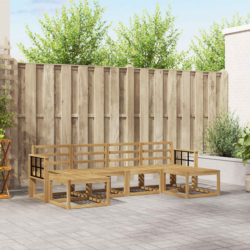 Outdoor-Sofagarnitur 6 pcs Weiß Massivholz Akazie