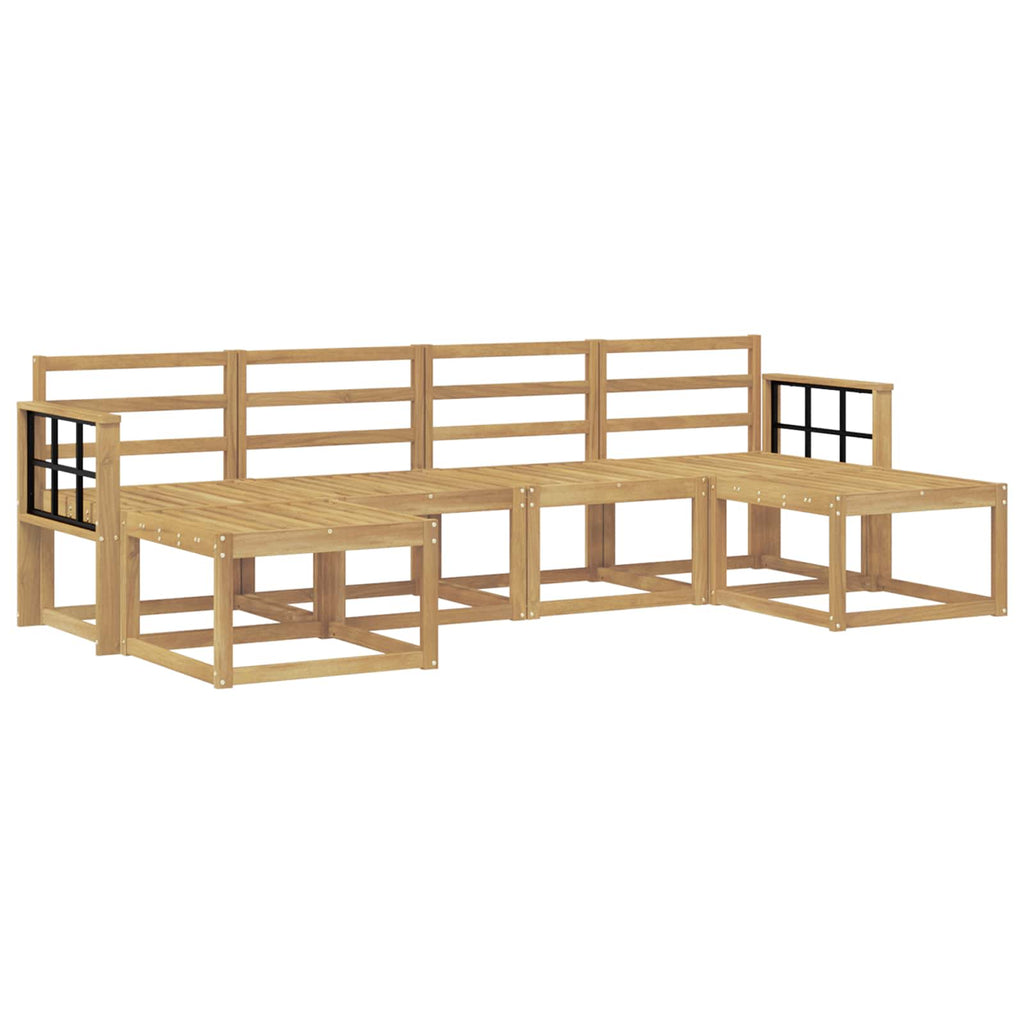 Outdoor-Sofagarnitur 6 pcs Weiß Massivholz Akazie