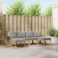 Outdoor-Sofagarnitur mit Kissen 6 pcs Weiß und Hellgrau