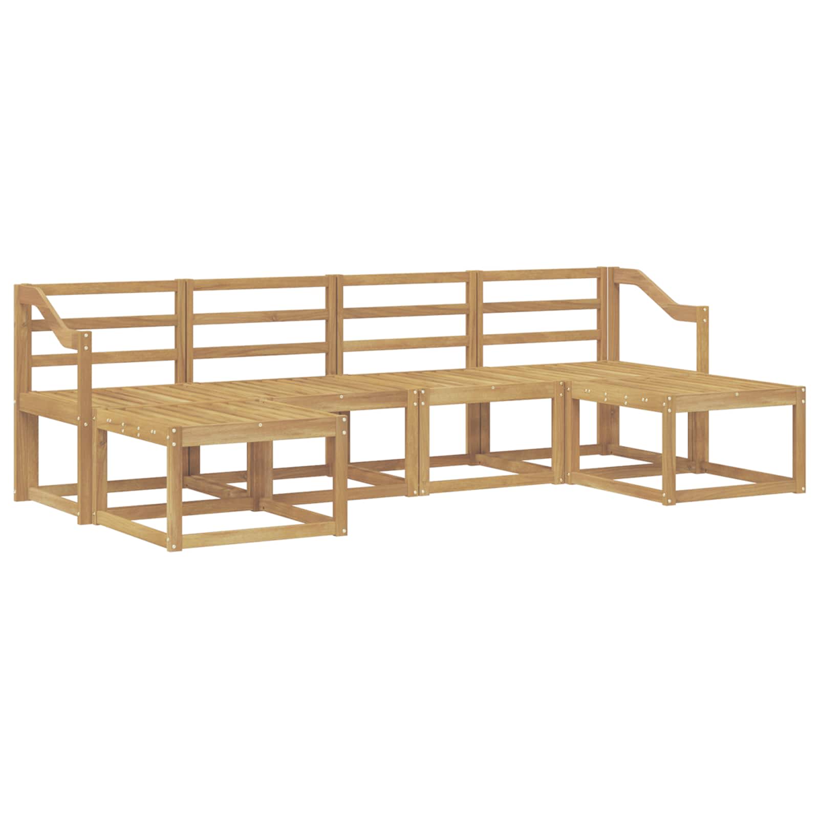 Outdoor-Sofagarnitur 6 pcs Weiß Massivholz Akazie