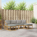 Outdoor-Sofagarnitur mit Kissen 6 pcs Weiß und Hellgrau