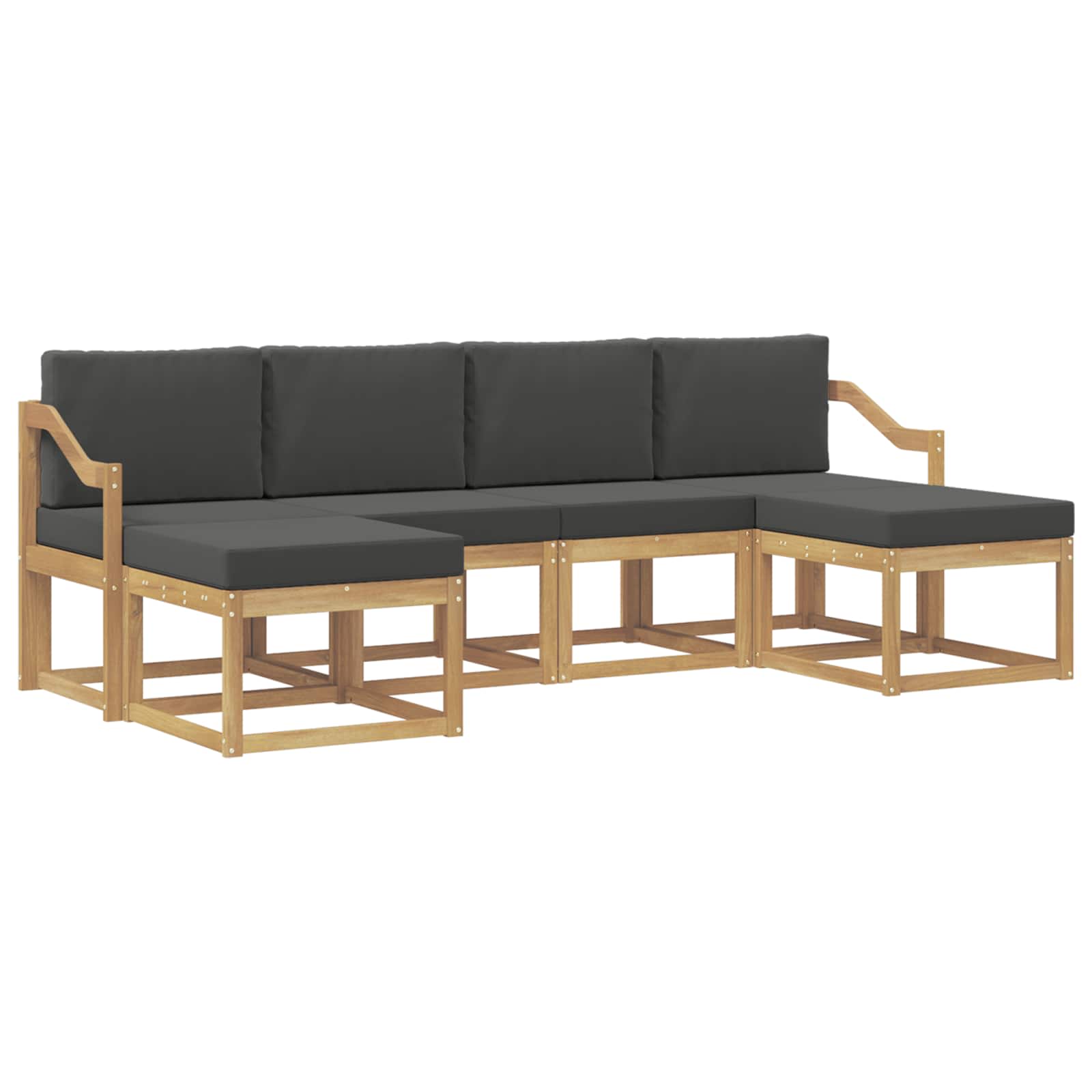 Outdoor-Sofagarnitur 6 pcs Weiß und Anthrazit Polyester