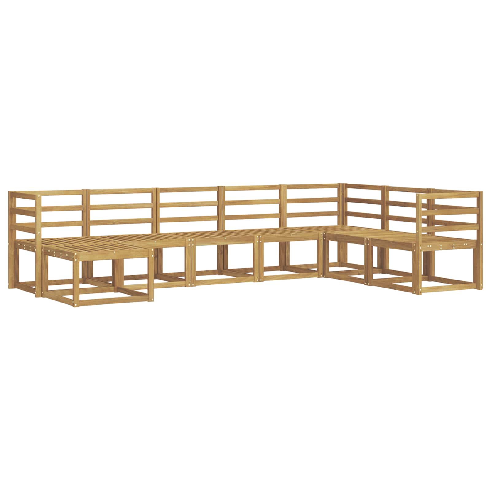 Outdoor-Sofagarnitur 8 pcs Weiß Massivholz Akazie