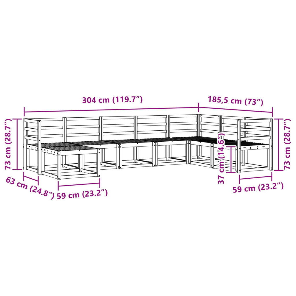 Outdoor-Sofagarnitur 8 pcs Weiß Massivholz Akazie