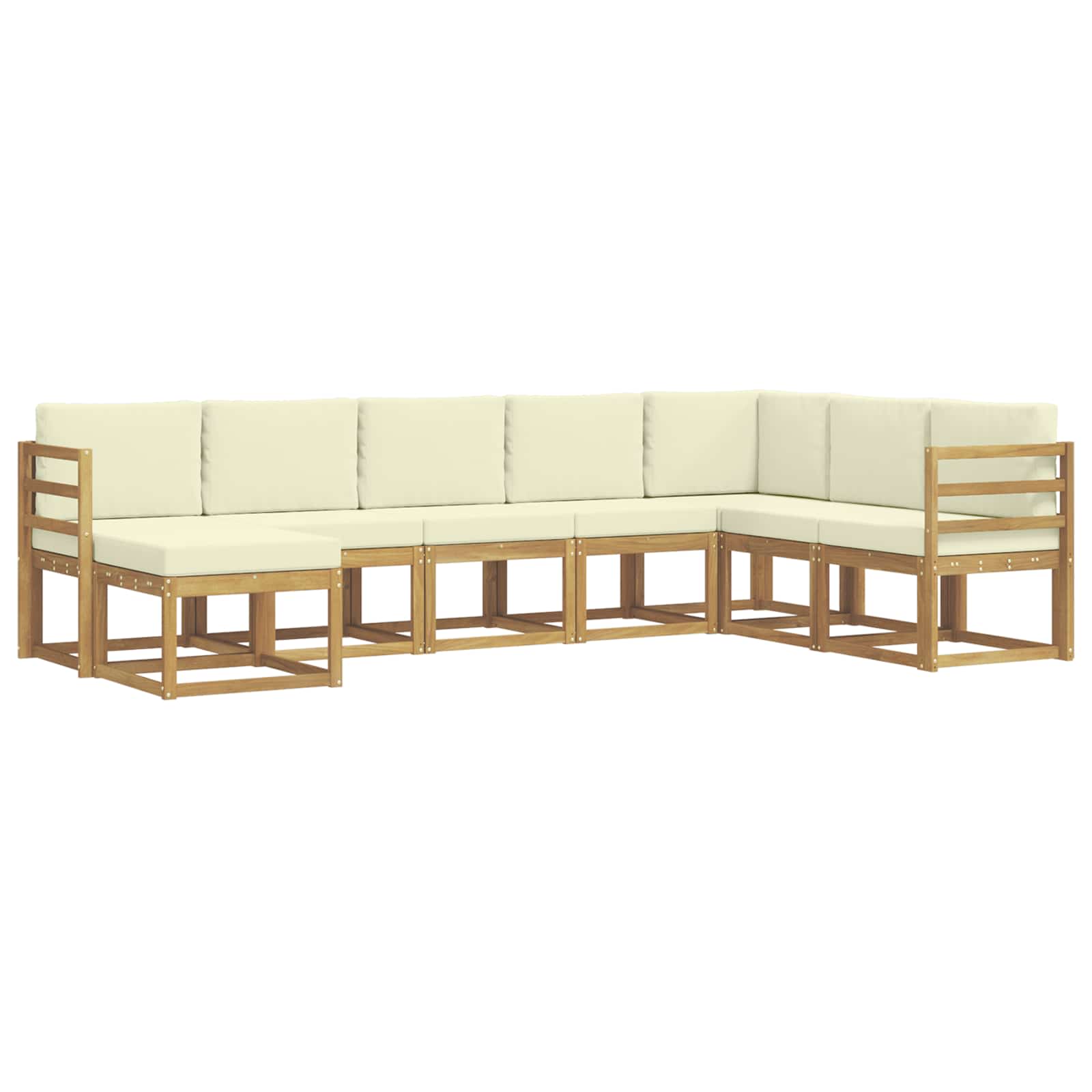 Outdoor-Sofagarnitur mit Kissen 8 pcs Weiß und Creme