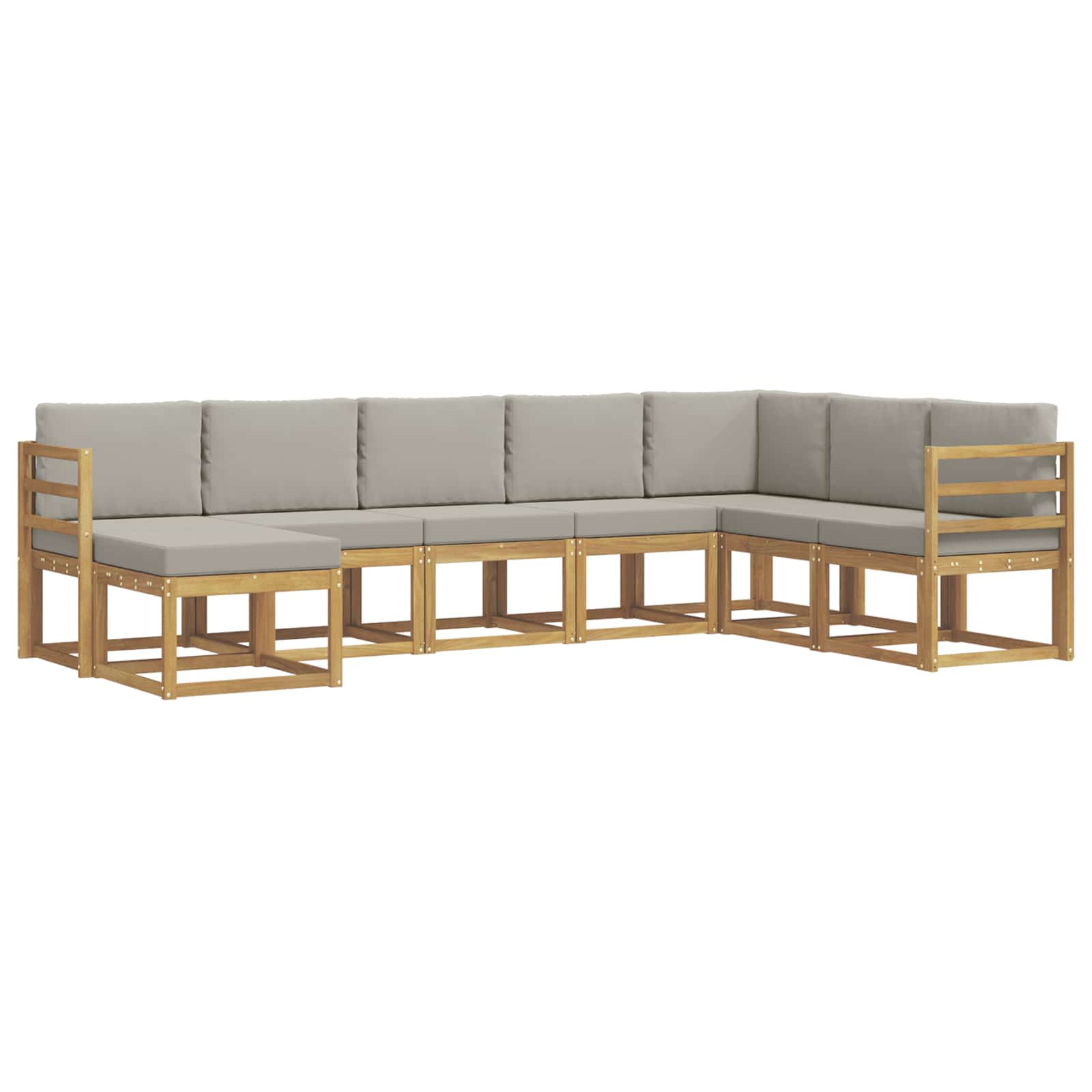 Outdoor-Sofagarnitur mit Kissen 8 pcs Weiß und Hellgrau