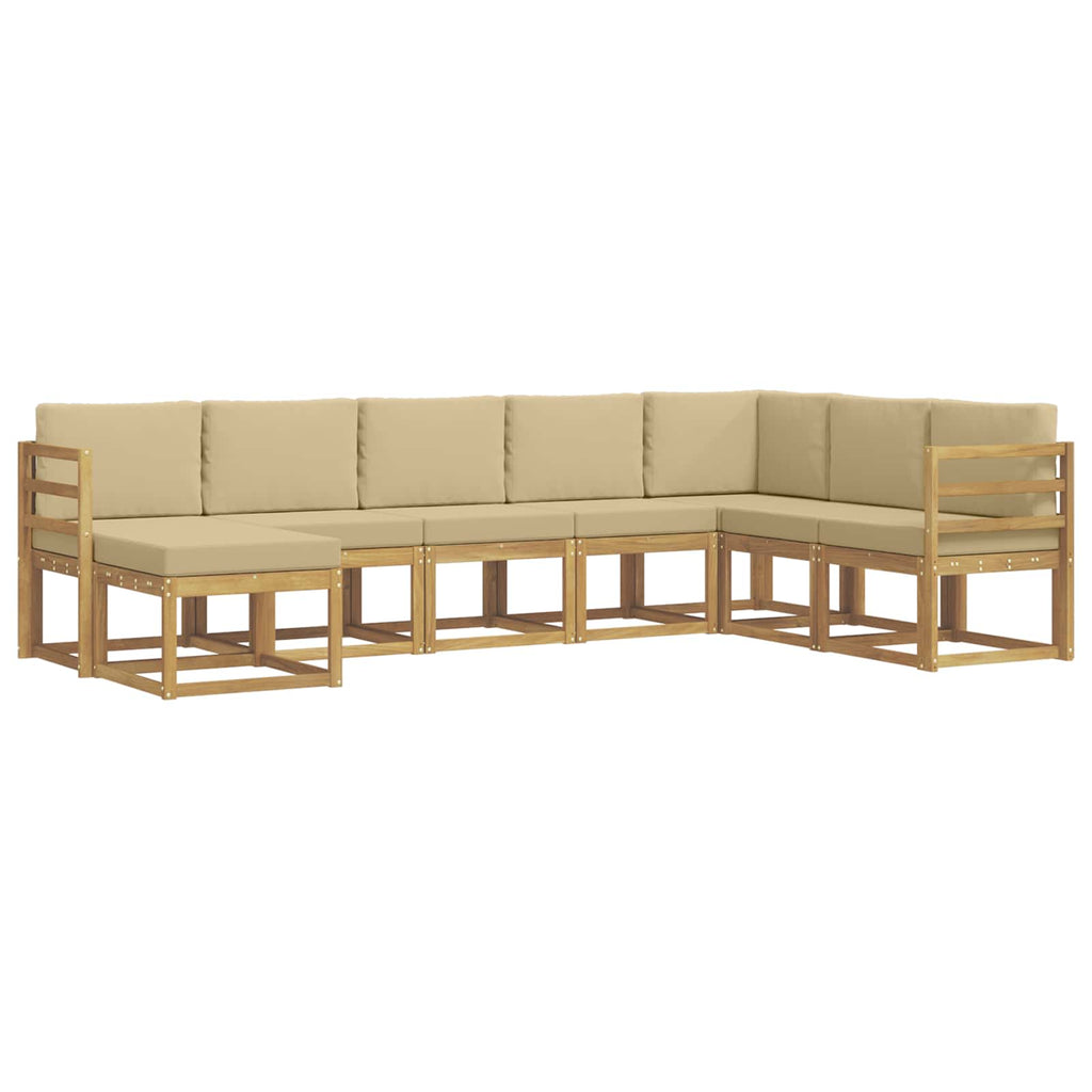 Outdoor-Sofagarnitur mit Kissen 8 pcs Weiß und Beige