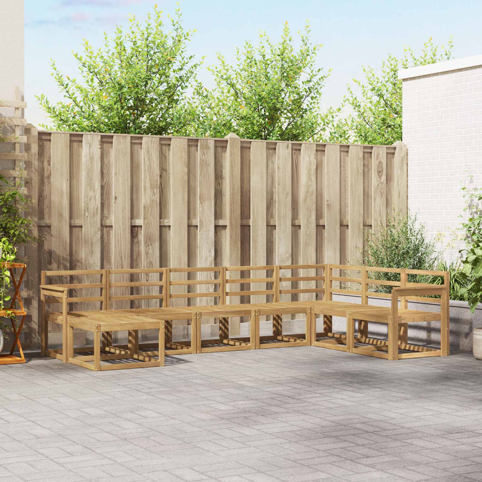 Outdoor-Sofagarnitur 8 pcs Weiß Massivholz Akazie