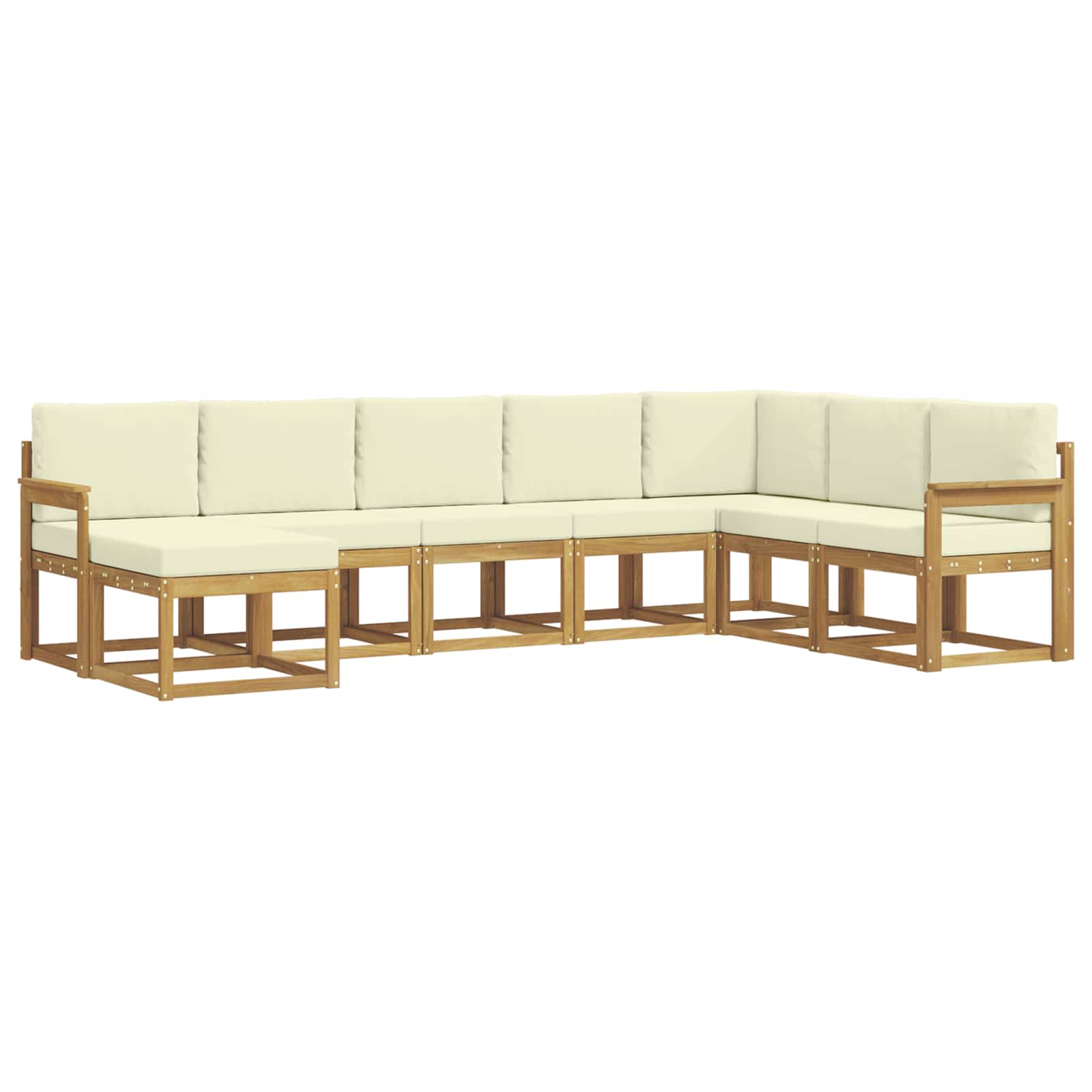 Outdoor-Sofagarnitur mit Kissen 8 pcs Weiß und Creme