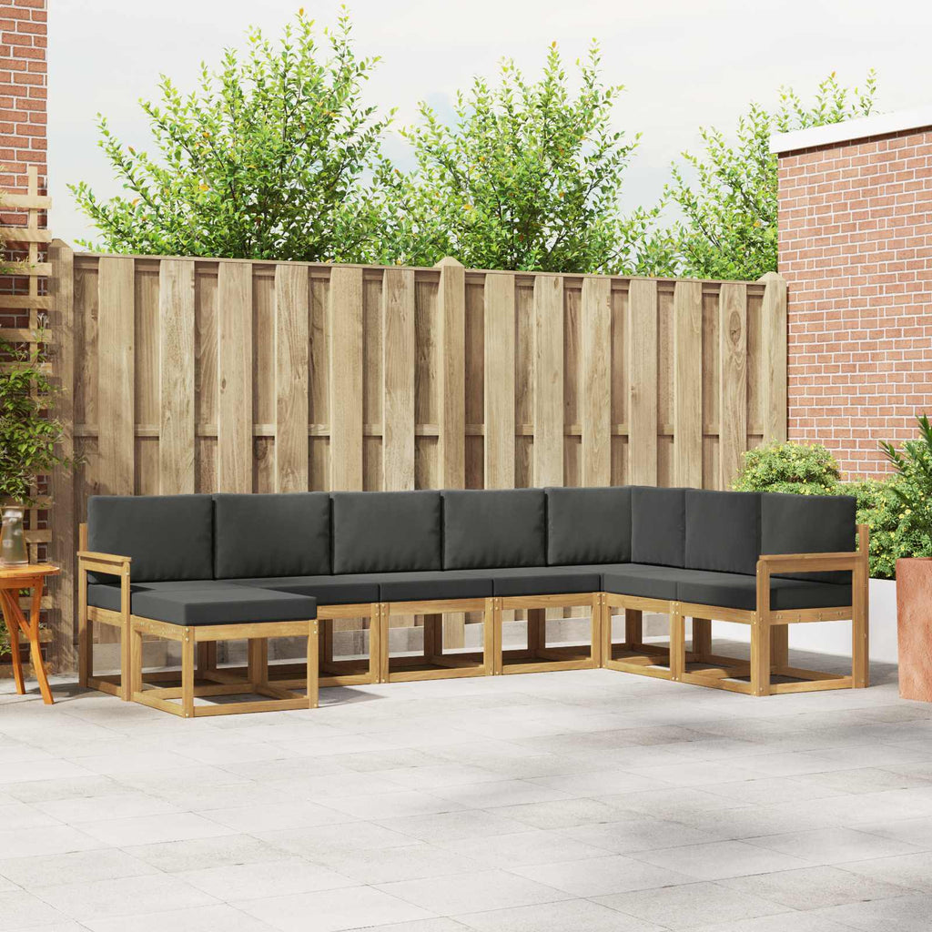 Outdoor-Sofagarnitur mit Kissen 8 pcs Weiß und Anthrazit