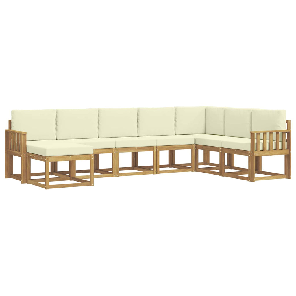 Outdoor-Sofagarnitur mit Kissen 8 pcs Weiß und Creme