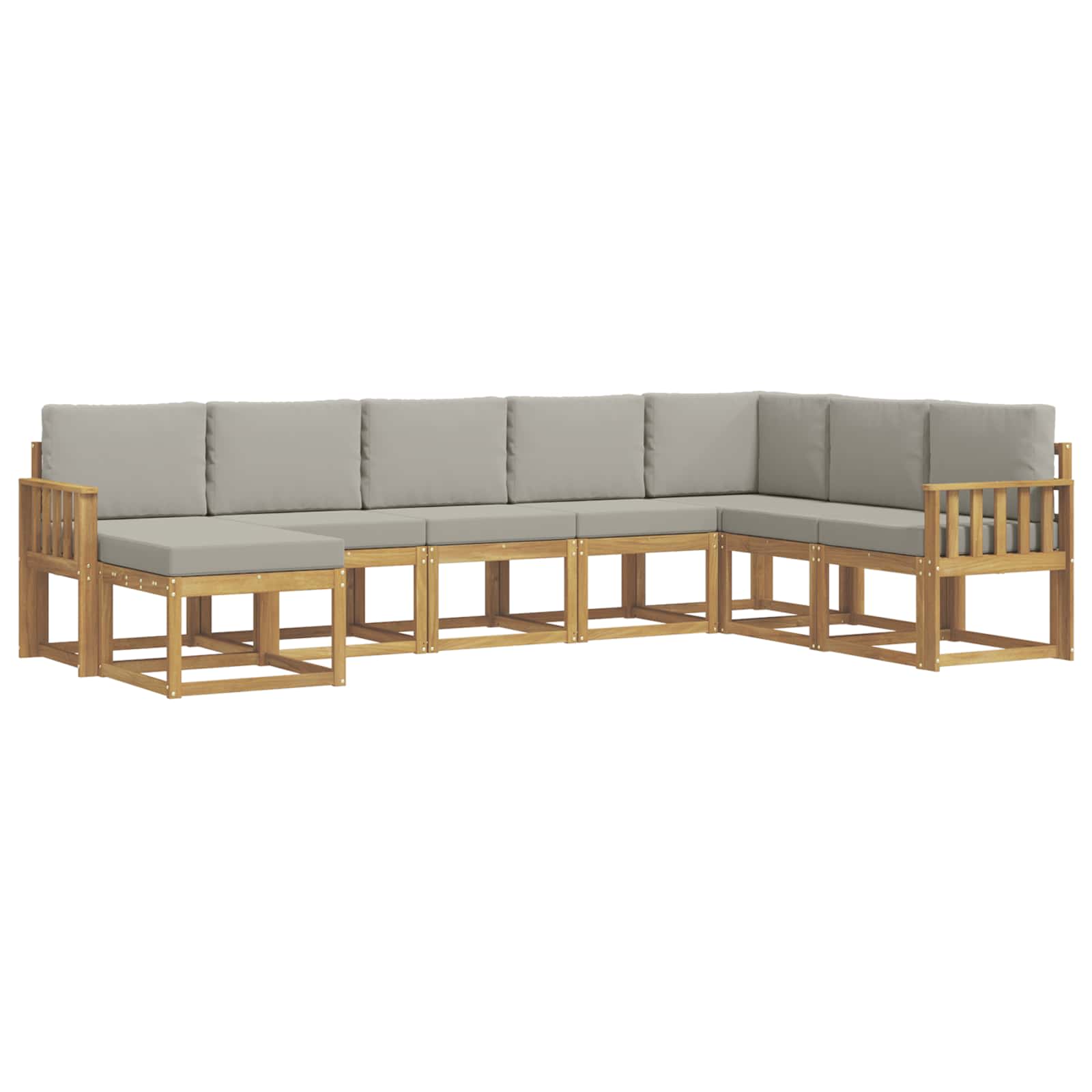 Outdoor-Sofagarnitur mit Kissen 8 pcs Weiß und Hellgrau