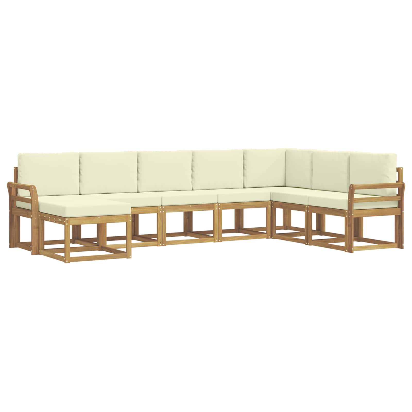 Outdoor-Sofagarnitur mit Kissen 8 pcs Weiß und Creme