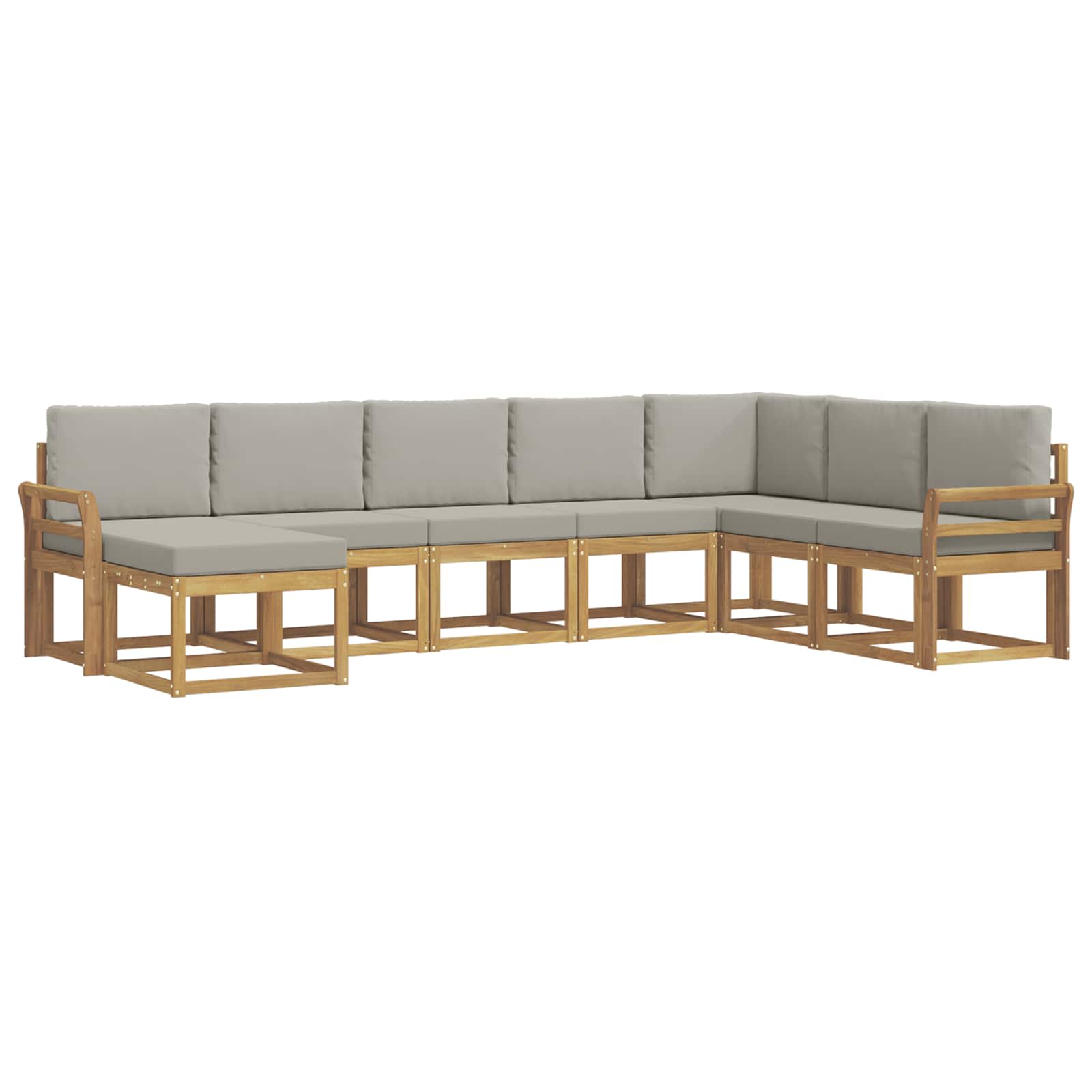 Outdoor-Sofagarnitur mit Kissen 8 pcs Weiß und Hellgrau