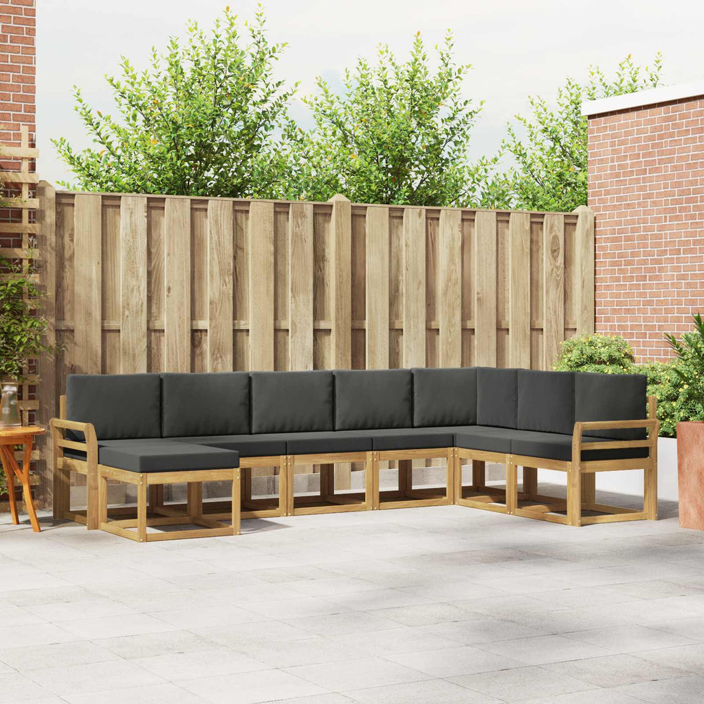 Outdoor-Sofagarnitur mit Kissen 8 pcs Weiß und Anthrazit