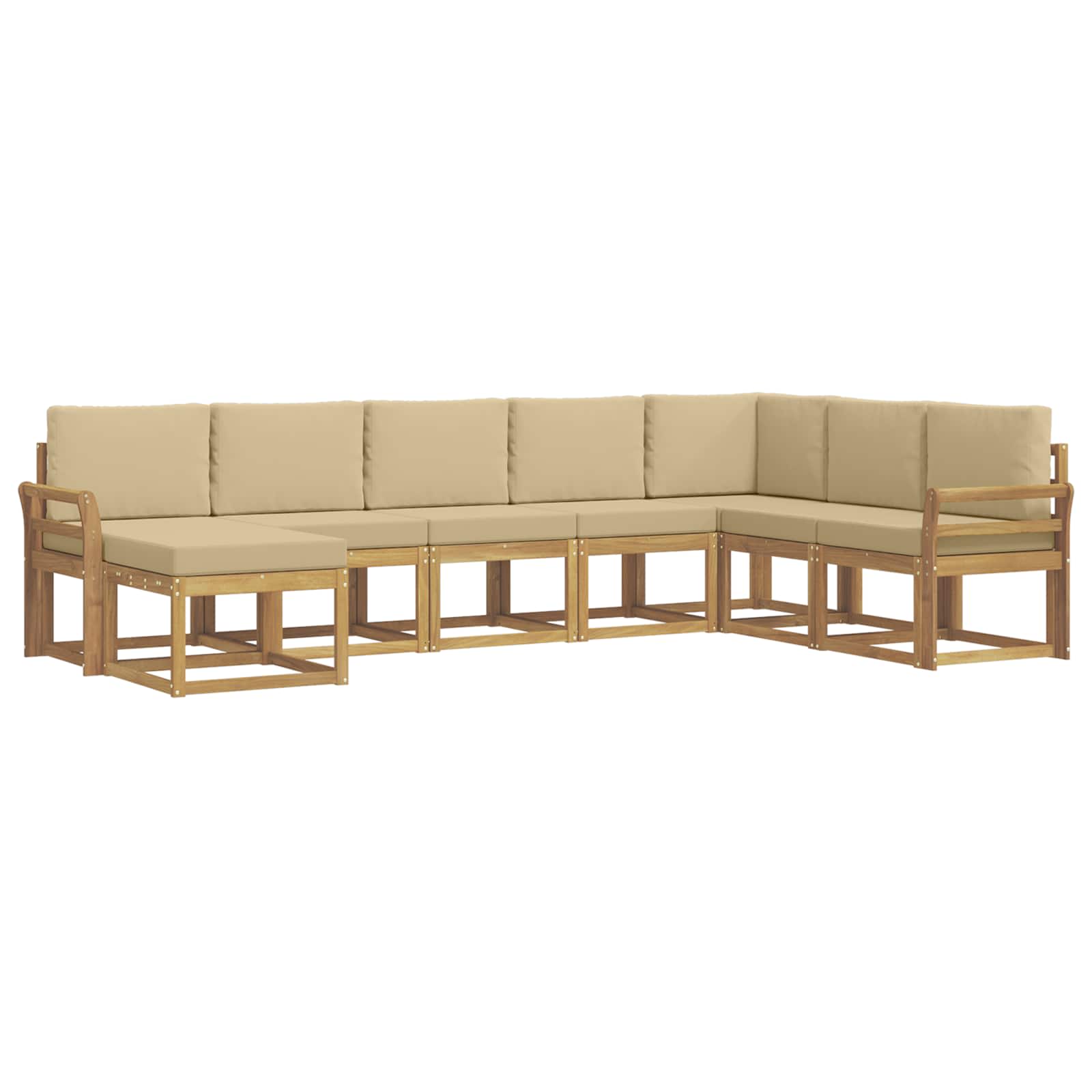 Outdoor-Sofagarnitur mit Kissen 8 pcs Weiß und Beige