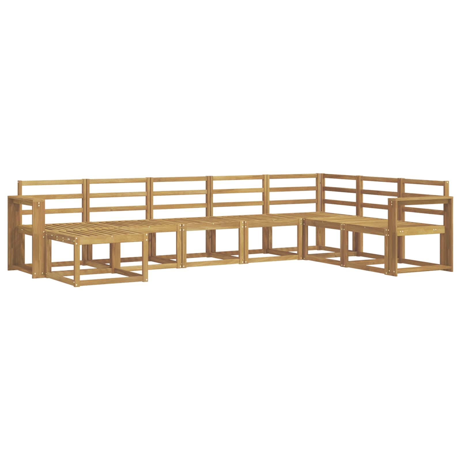 Outdoor-Sofagarnitur 8 pcs Weiß Massivholz Akazie